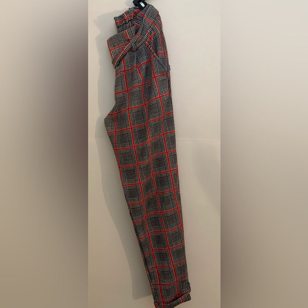 Stylish Red and Black Plaid Pants
